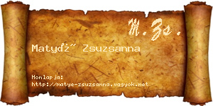 Matyé Zsuzsanna névjegykártya